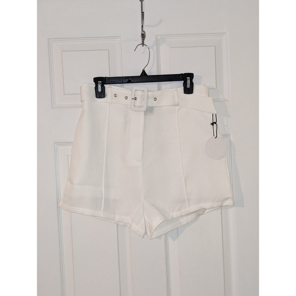 Milk & Honey White Blazer‎ and Shorts Set Chic Belted High Waist Medium NWT - Picture 2 of 12